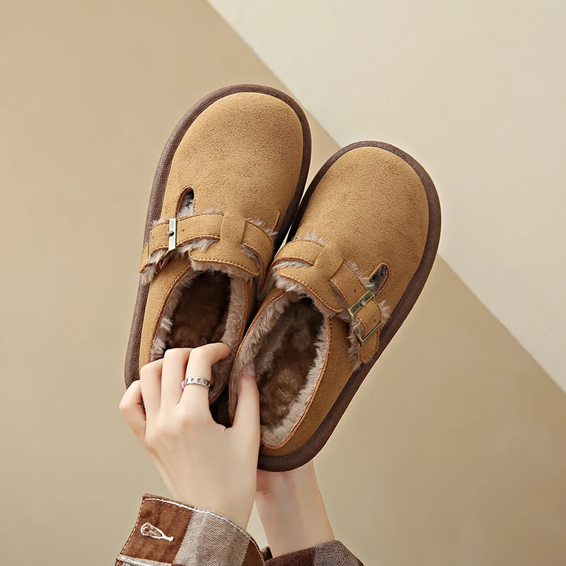 

Women's new autumn and winter cotton slippers - soft-soled, fleece-lined, warm mules