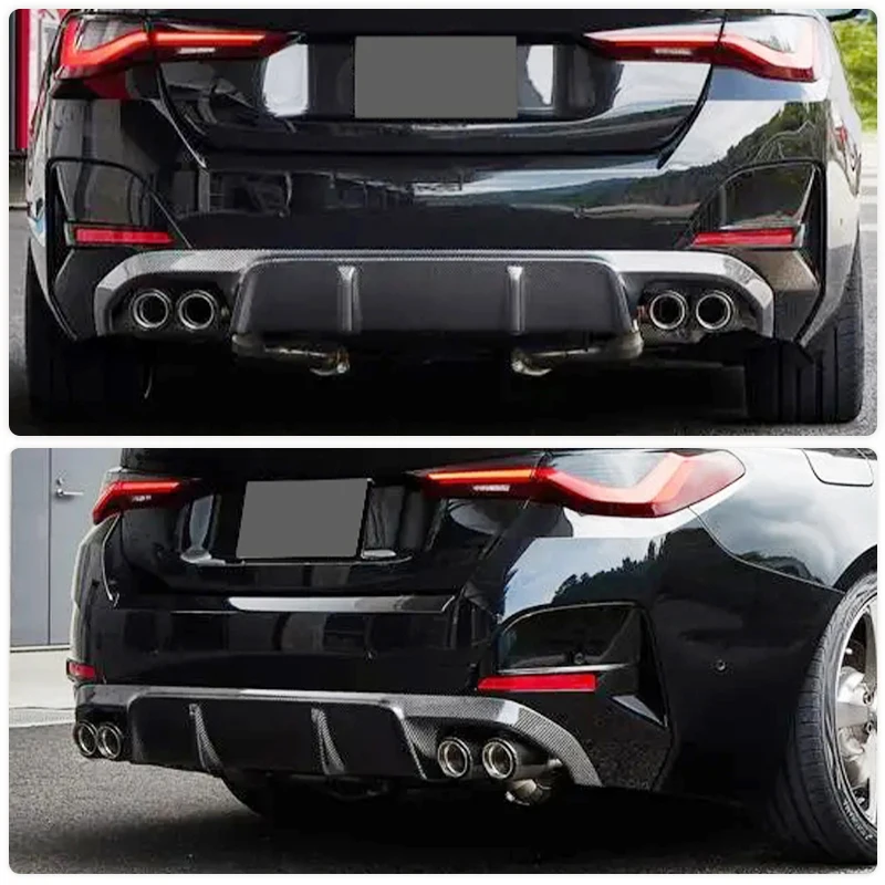 Carbon Fiber Rear Bumper Diffuser Lip Spoiler for BMW 4 Series G26 M Sport Gran Coupe 4-Door 2021 2022 Car Rear Lip Body Kit