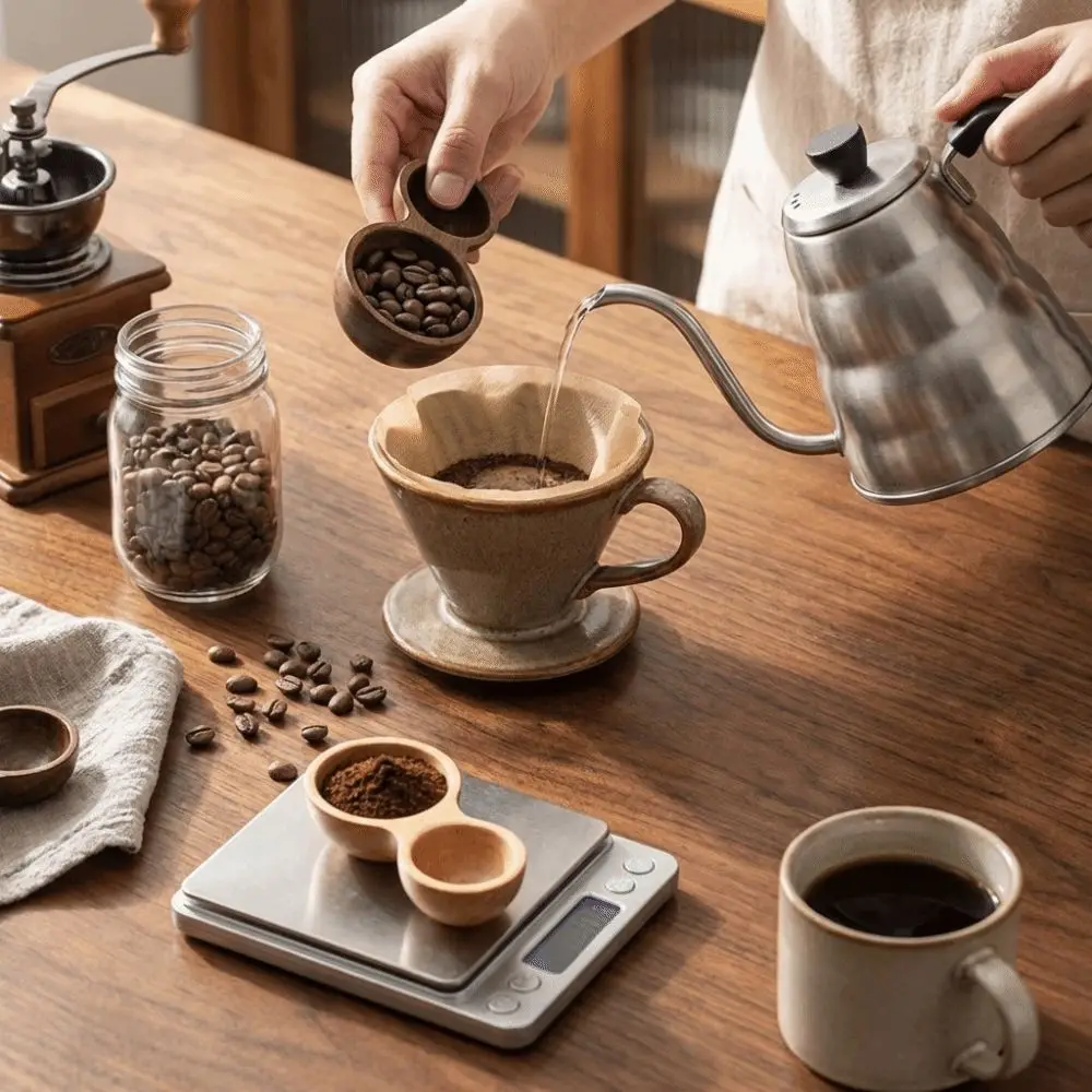 Dual-Headed Wooden Coffee Spoon Serving Cutlery Rust-proof Measuring Spoon Short Handle Wear-resistant Coffee Bean Spoon