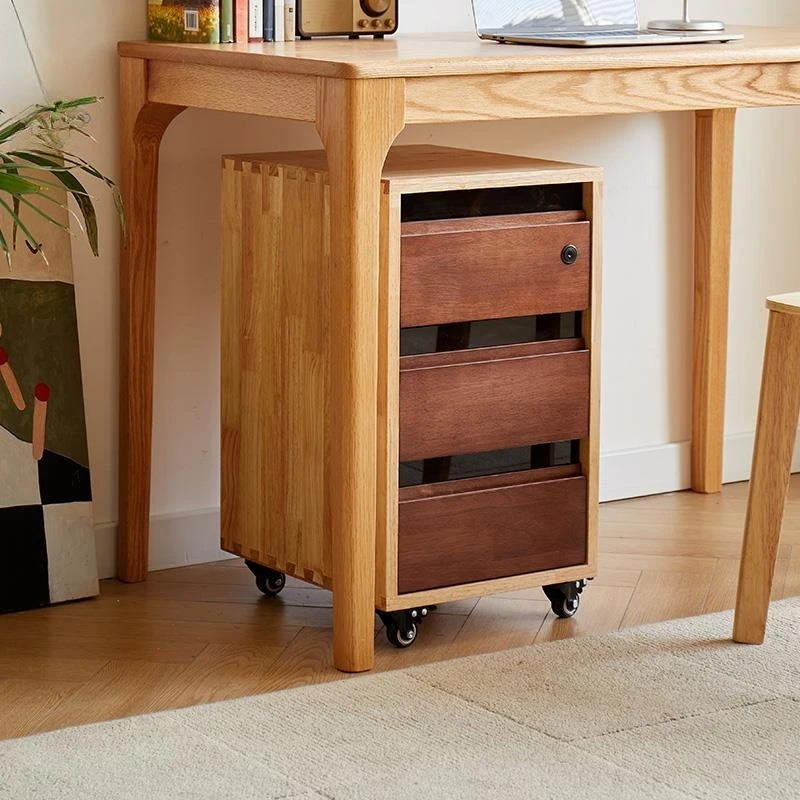 Picture 3: Solid wood dresser cabinet, used small apartment, study room document storage, large capacity living room tea set storage