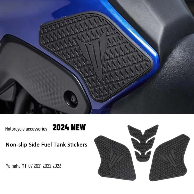 Motorcycle Side Fuel Tank Pad Traction Pads Protector Stickers Gas Decal Knee Grip Gripper for YAMAHA MT 07 Mt07 MT-07 2021-2024