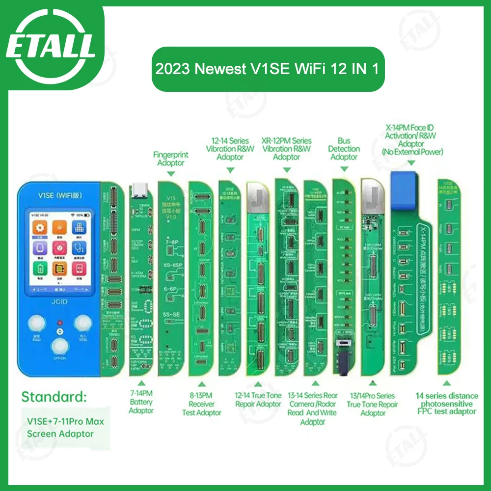 JC V1SE Phone Ture Tone Repair Programmer for Phone 7 7P 8 8P X XR XS XSMAX 11 ProMAX 12 13 Battery Fingerprint SN Reader