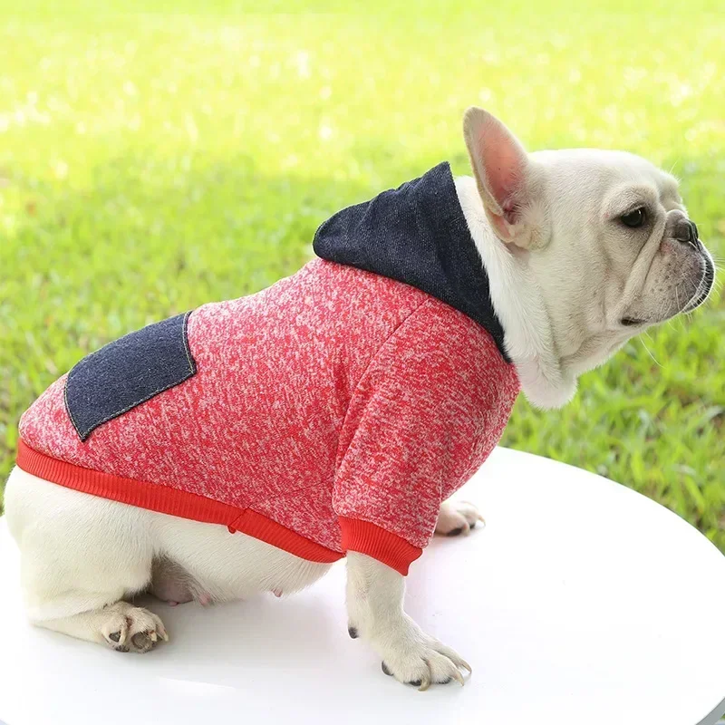 Dog Supplies Clothes for Medium Small Breed Puppies Hoodie Winter Warm French Bulldog Teddy Hooded Sweatshirt Pet Costume