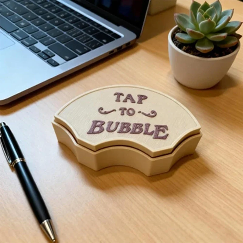 

Tap To Bubble Fidget Toy Push Popper Mini 3D Printing Desktop Ornament Pressing Without Sound Focus Tool For relieving stress