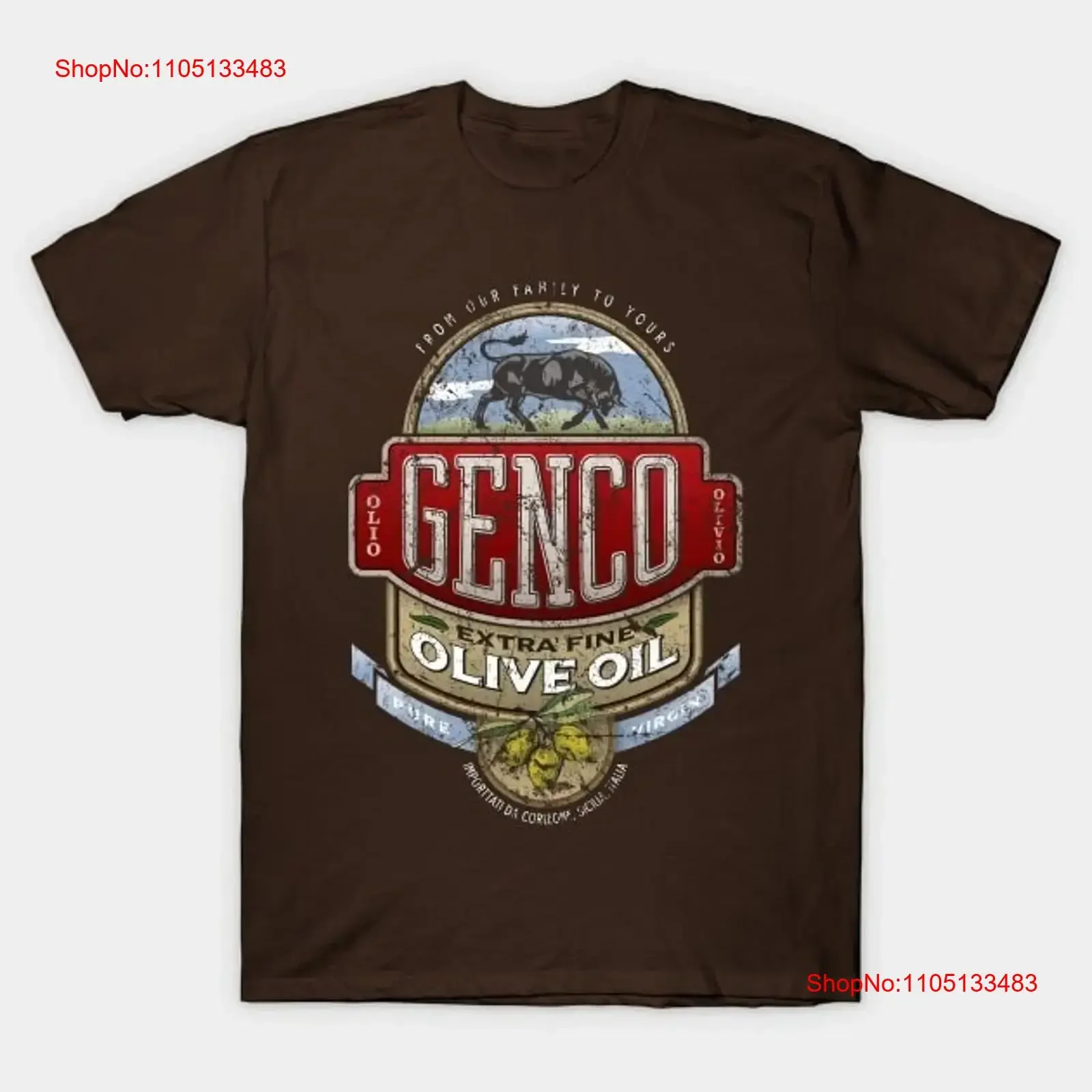 Genco Olive Oil T Shirt vintage 90s vintage Washed Top For Everyday Wear Soft fashion graphic Comfortable Versatile Stylish