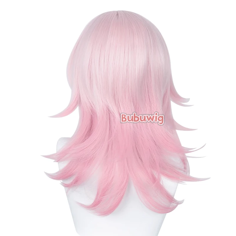 Bubuultraviolet Cosplay Perruques pour femmes, Honkai: Star Rail, Cheveux synthétiques, Moyen, Long, Rose, ix, Degré de chaleur, 7 mars, 43cm