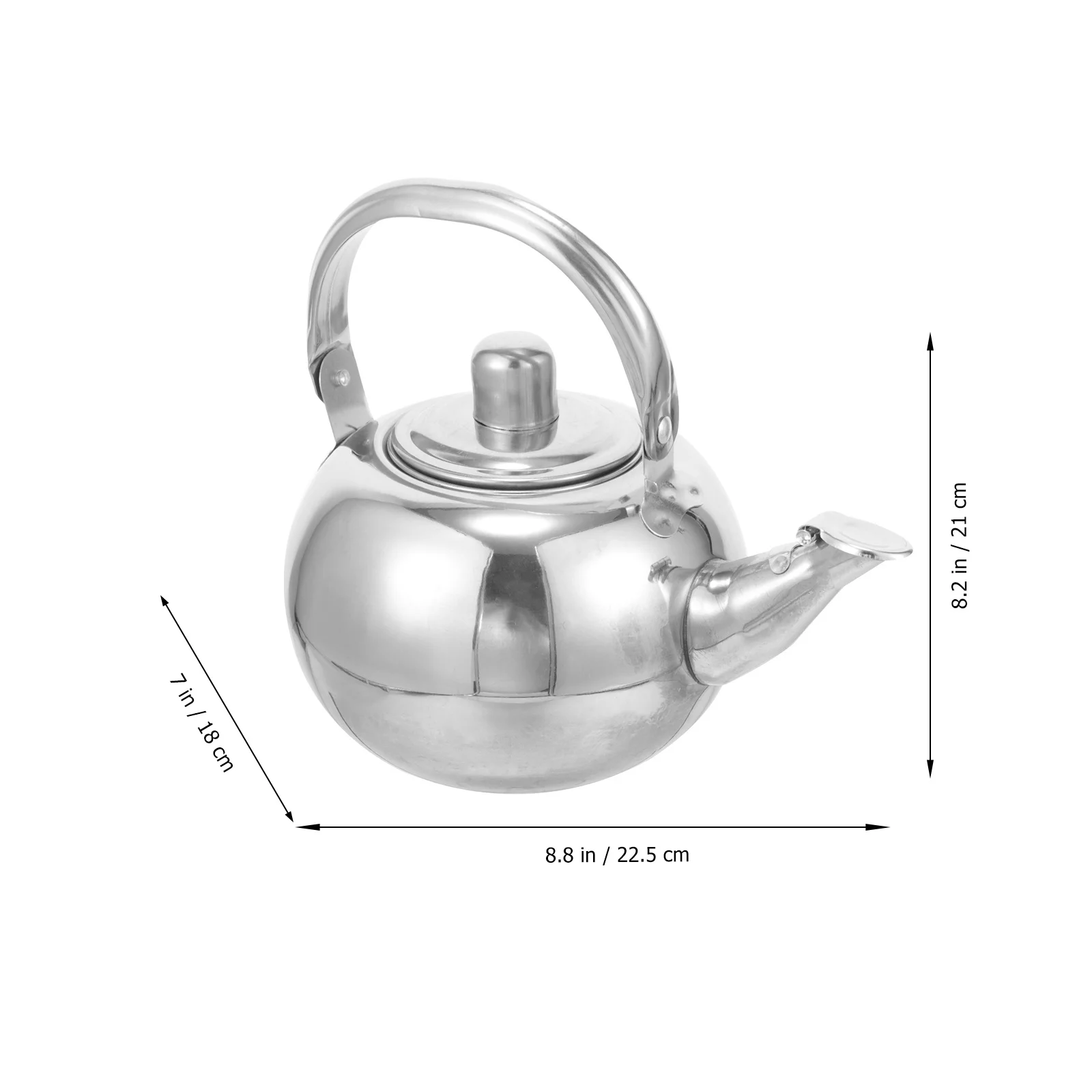 

Stainless Steel Teapot With Handle Stovetop Kettle For Home Office Loose Flower Metal Pot Easy Pour Spout Heat Resistant