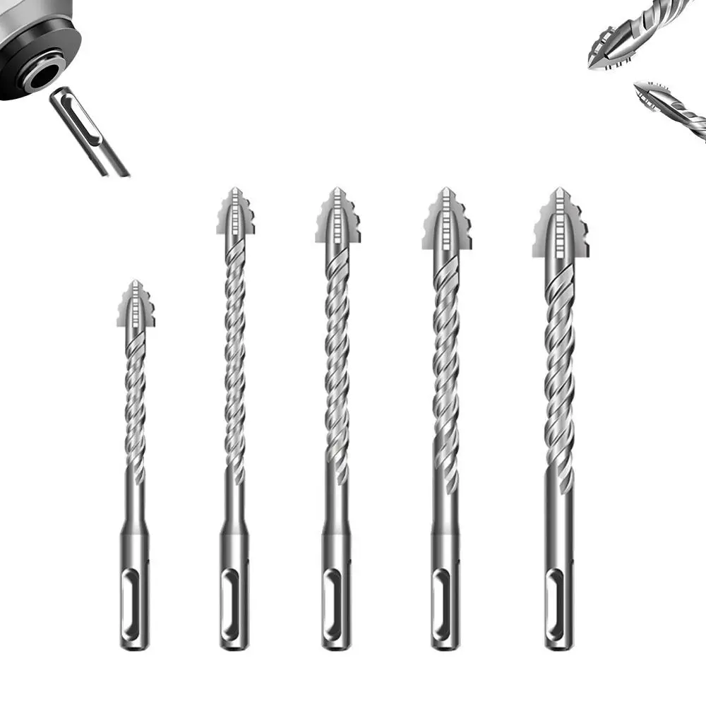 

2/3/4/5 шт. четырехгранная эксцентриковая дрель с зубчатым круглым хвостовиком, сверло с зубчатыми зубьями, сверло для плитки высокой твердости