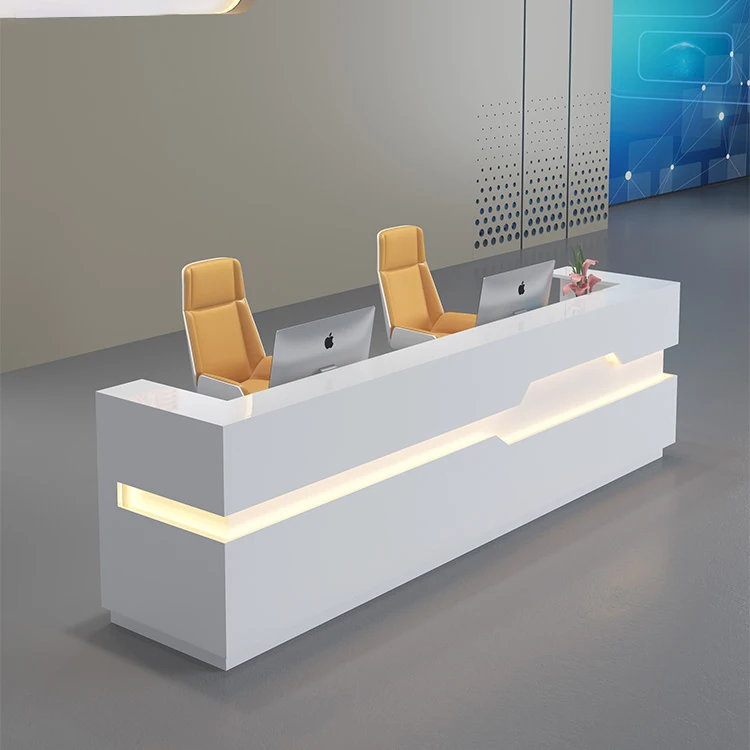 *High Quality Painted Front Desk Cashier Counter Easy Installation Sale Administrative Modern Front Desk