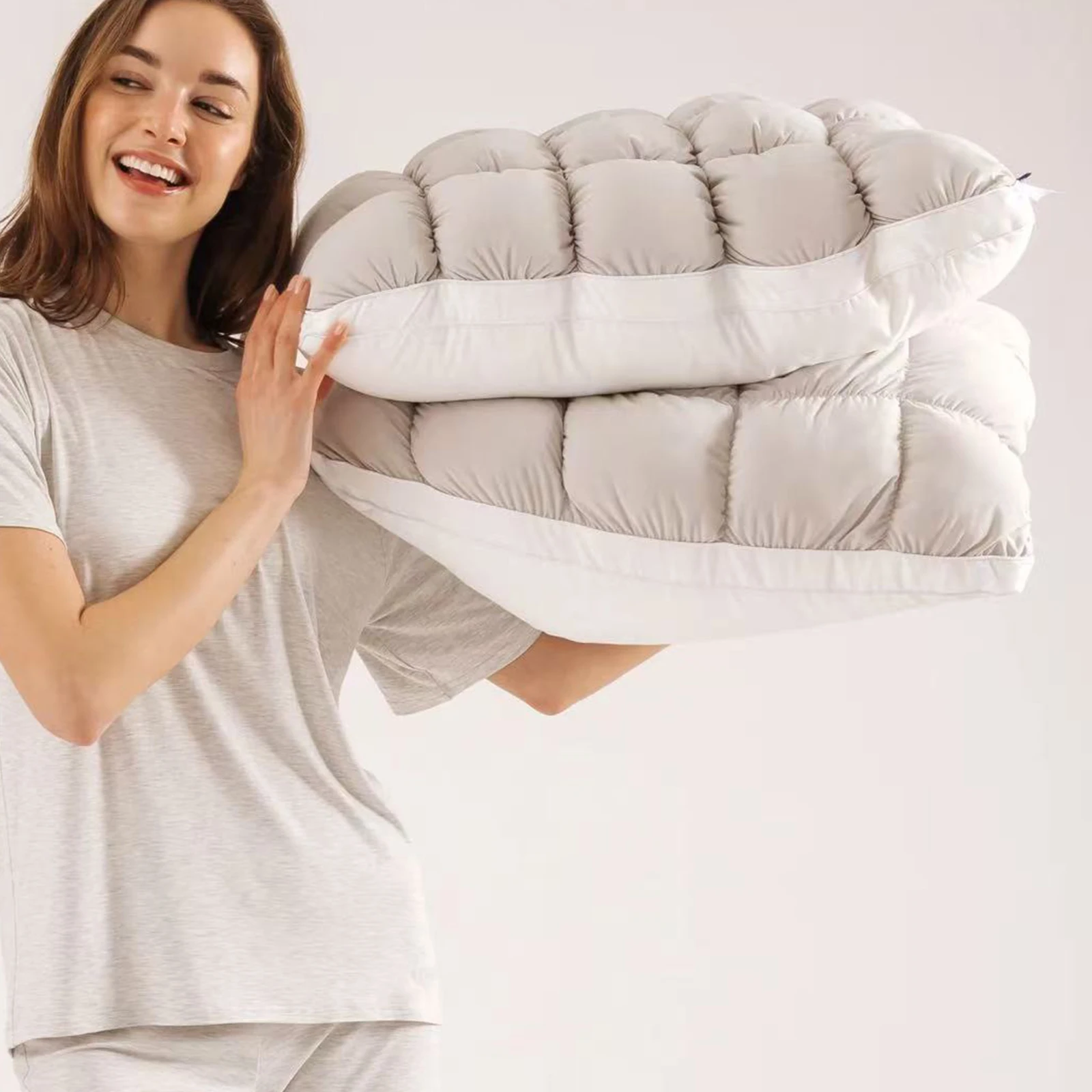 Bread Shape Cooling Pillow High Resilience Polyester Fiber Neck Support Side Sleeping Pillow view 3
