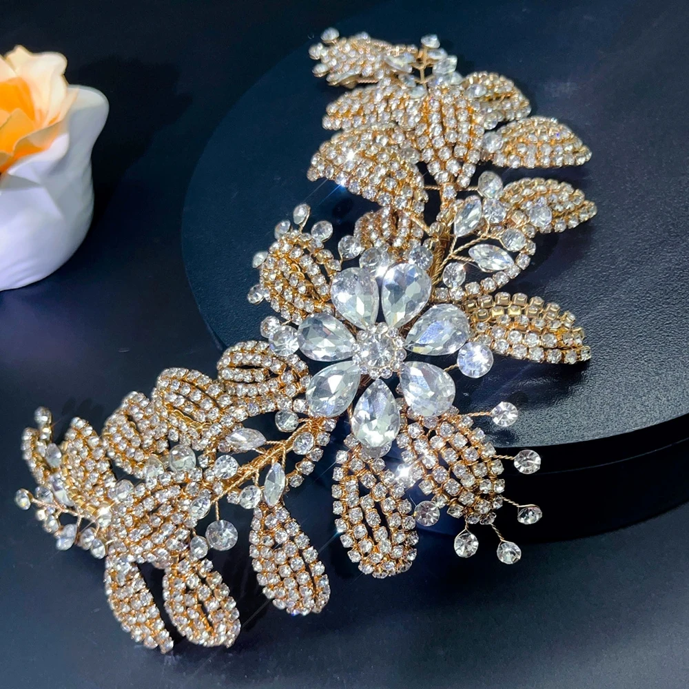 DZ279 Shining Rhinestone Bridal Headband Party Hairwear Bride Hair Accessories Fashion Wedding Hair Band Party Headwear