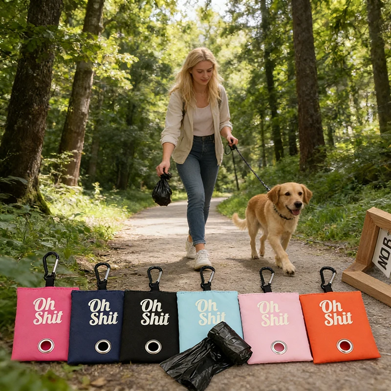 2Pcs - Poop Bags and a Roll of Trash Bags for Dog Walking, Stylish, Portable, Easy to Use, a Must-Have Item for Civilized Outdoor Dog Walking, Canvas Material, Reusable, Perfect Holiday Gift for Pet Lovers, a Must-Have for Pet Enthusiasts