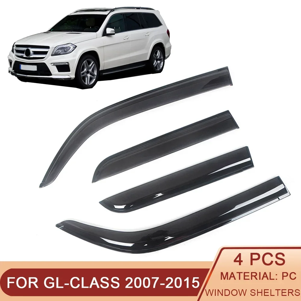 

For Mercedes-Benz GL-Class X164 X166 2007-2015 Black Car Side Window Visor Guard Vent Awnings Shelters Rain Guard Door Ventvisor