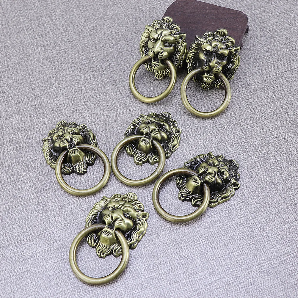 

5 шт. ручек-кнопок в форме головы льва из цинкового сплава для ящиков, шкафов, столов, гардеробов, книжных шкафов, обувниц, дверных ручек