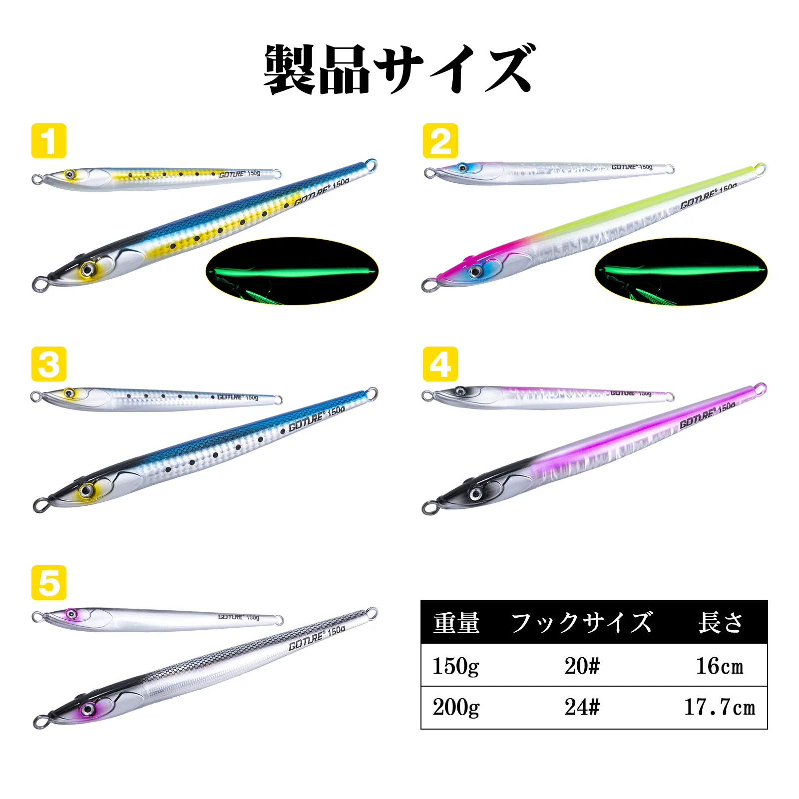 

Goture 150 г 200 г Скорость свечения, падение, быстро тонущая глубоководная металлическая приманка для рыбалки, джигбейт, ложка, вертикальная тонущая приманка, крючок