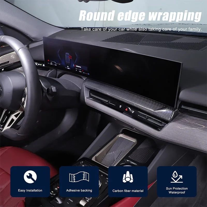 

For BMW 5 Series 24+ models of central control navigation screen lower panel, interior modification, real carbon fiber, LHD
