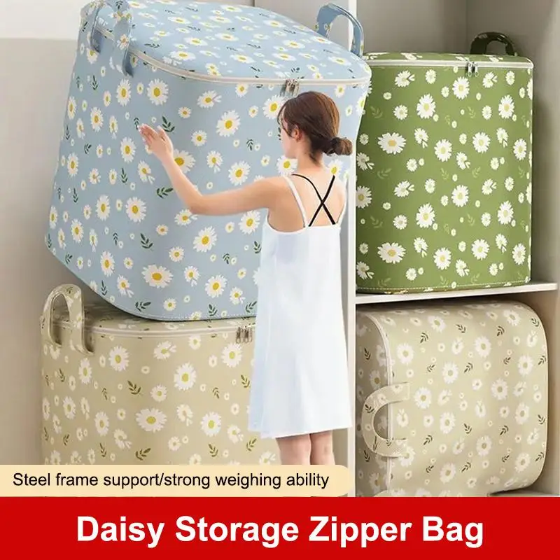 Large Moving Storage Bag For Clothes And Blankets Home Organization Cabinet Dustproof Box Non-Woven Fabric Japanese Style Bag