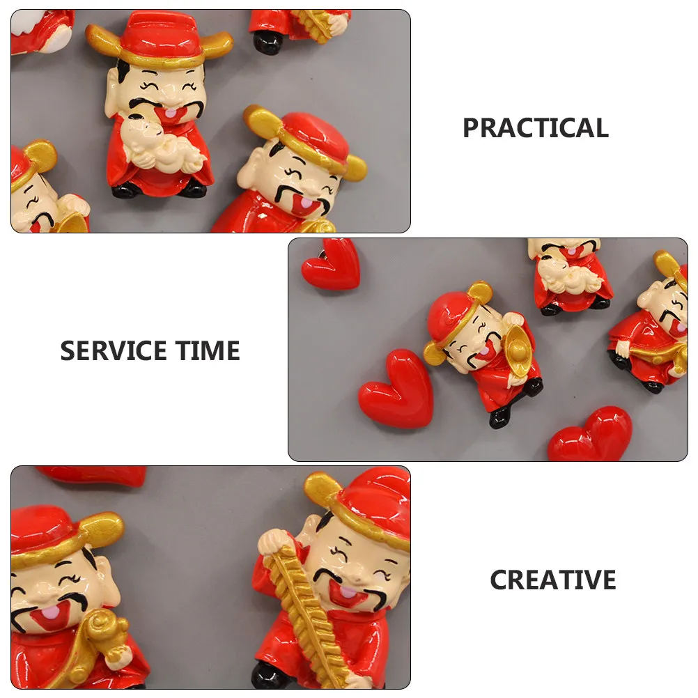 4Pcs Magnetic Refrigerator Decal God of Fridge Magnet Decorative Festive Household Office Homewarming Gift