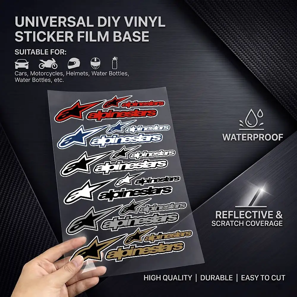 A-lpinesT-A-rs Waterproof Reflective Scratch Cover Sticker Universal Decor Decal For Car Motorcycle Helmet Refrigerator