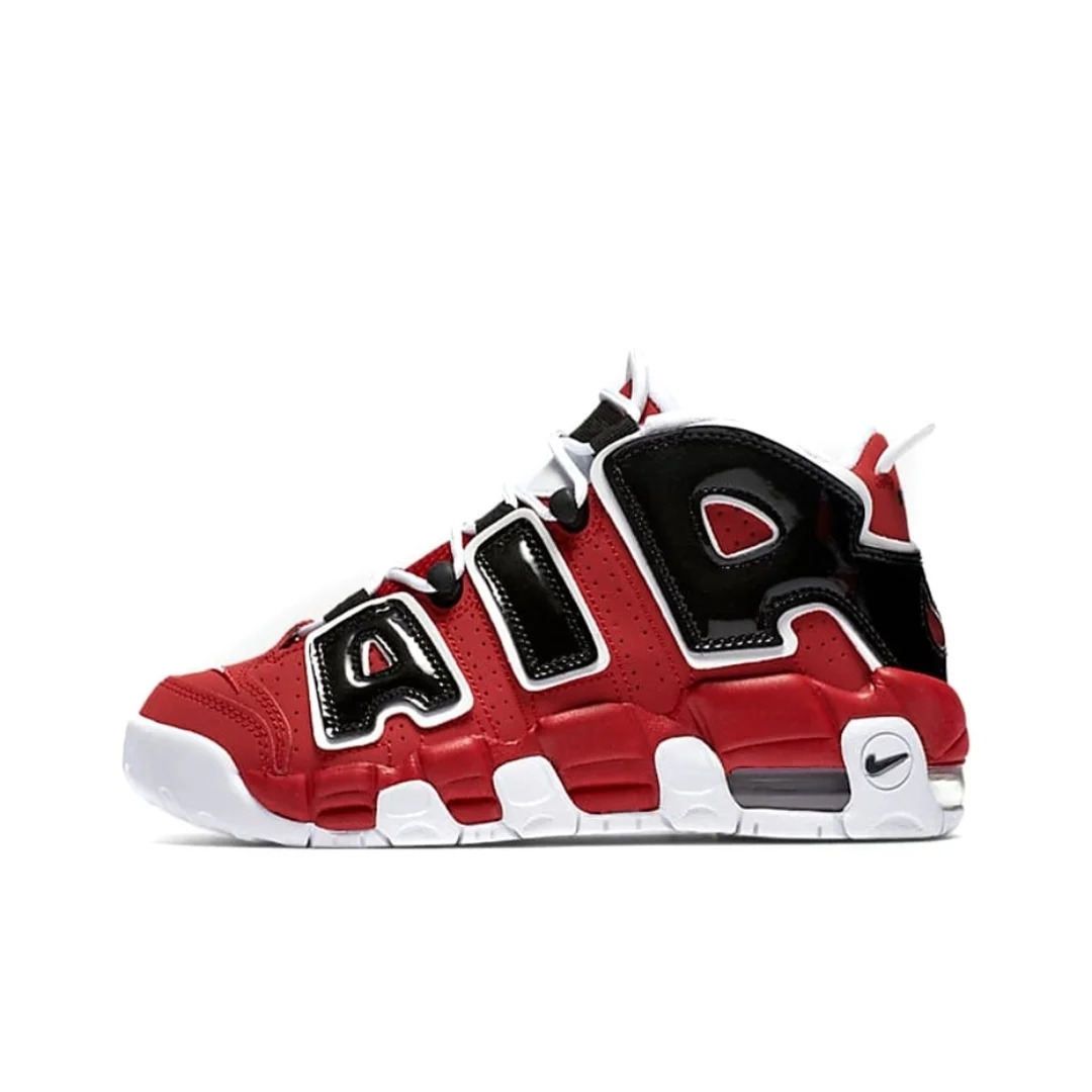 Nike Air More Uptempo Boys/Girls Sneakers White and Red Sports Running Shoes Increase Height Anti-slip Children