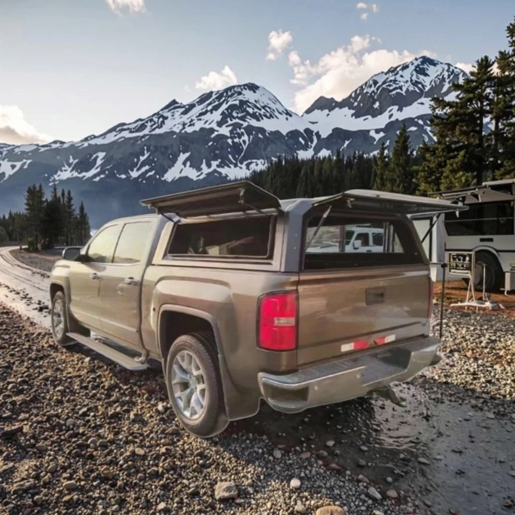 

Factory-direct Aluminum Pickup Canopy Truck Topper Camper Hardtop with Tail Fin for GMC Canyon Sierra 1500 5.7ft 6.5ft
