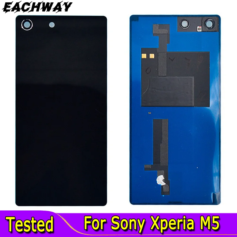 

For Sony Xperia M5 Battery Cover E5603 E5606 E5653 Housing Case With NFC Connector Replace For SONY M5 Back Cover With Sticker