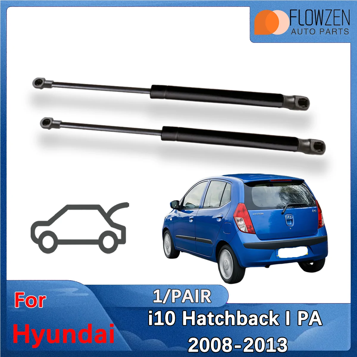 Trunk Gas Struts Spring Bar For Hyundai i10 Hatchback I PA 2008-2013 OE 430719071200 Rear Shock Strut Bar Pressure Rod
