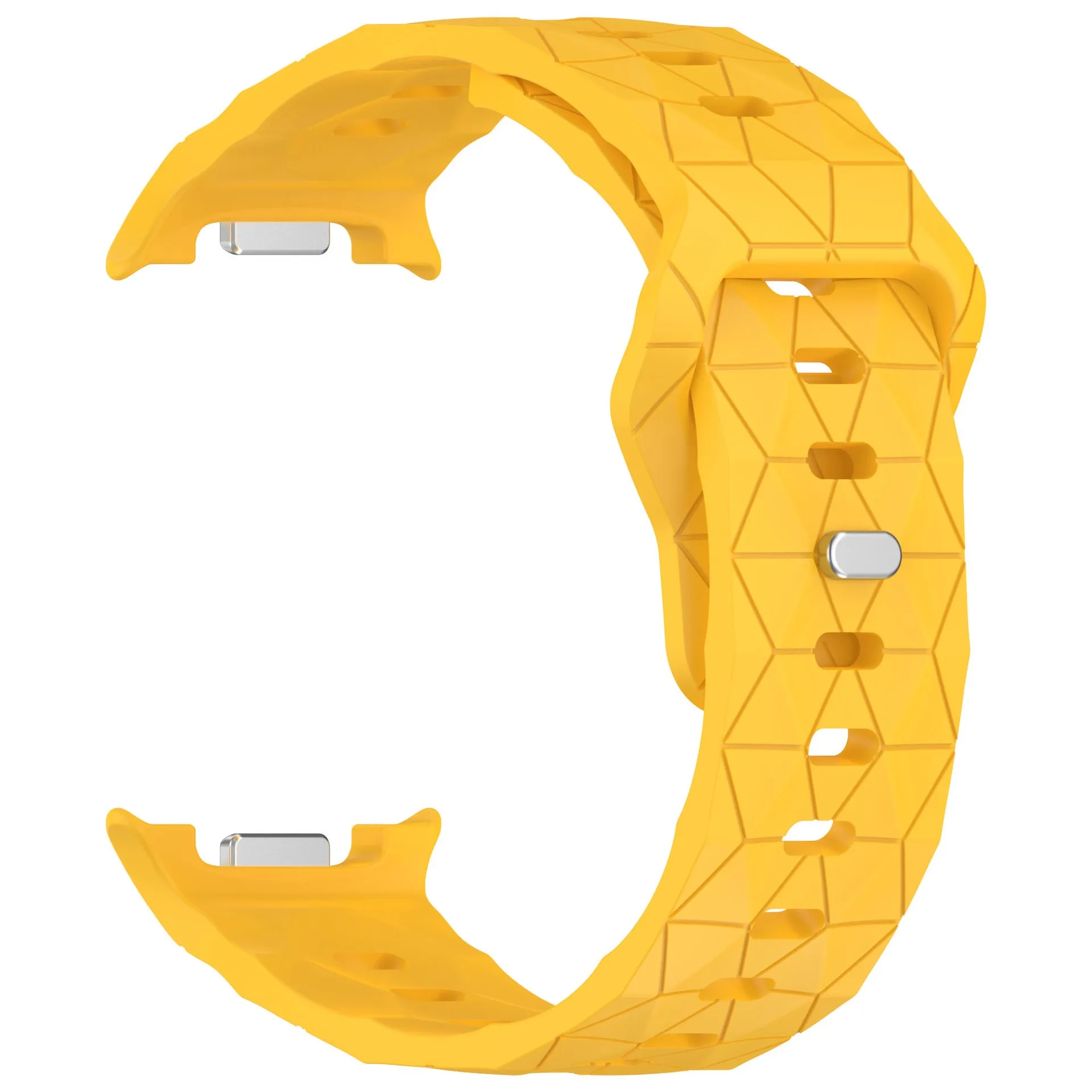 For Samsung Galaxy Watch8 Classic 46mm / Watch8 44mm / 40mm Watch Band Football Pattern Replacement Silicone Strap - Yellow
