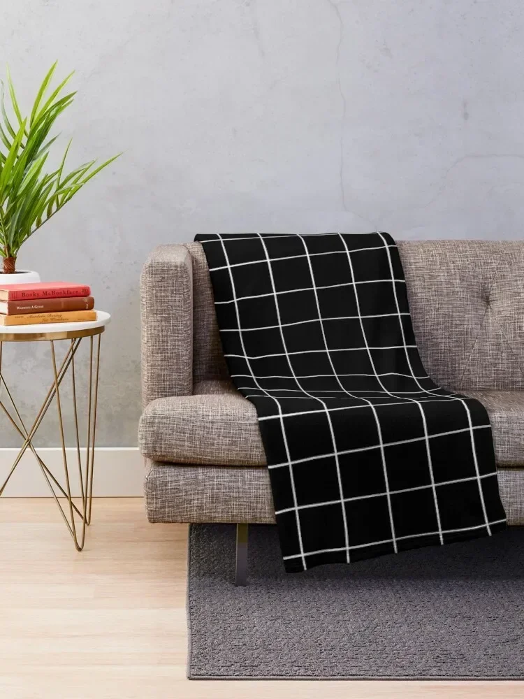 Black Grid Throw Blanket Multi-Purpose blankets ands Blankets