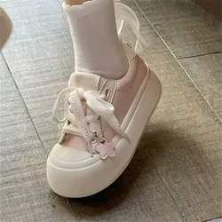 Kawaii Pink Platform Sports Shoes Women's Sneakers Spring Summer 2024 Casual Cute Tennis Female Harajuku Korean Footwear