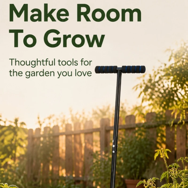 Manual Lawn Edging Shovel Soil Loosener Detachable 2-Section 45# Steel Tube Shovel Step Garden Landscaping Hand Tool