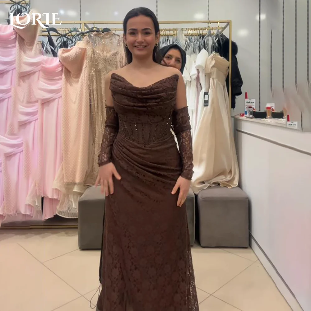 

LORIE Luxury Lace Mermaid Evening Dresses Off Shoulder Sweetheart Applique Prom Dress Sexy Wedding Pageant Party Gown Customized