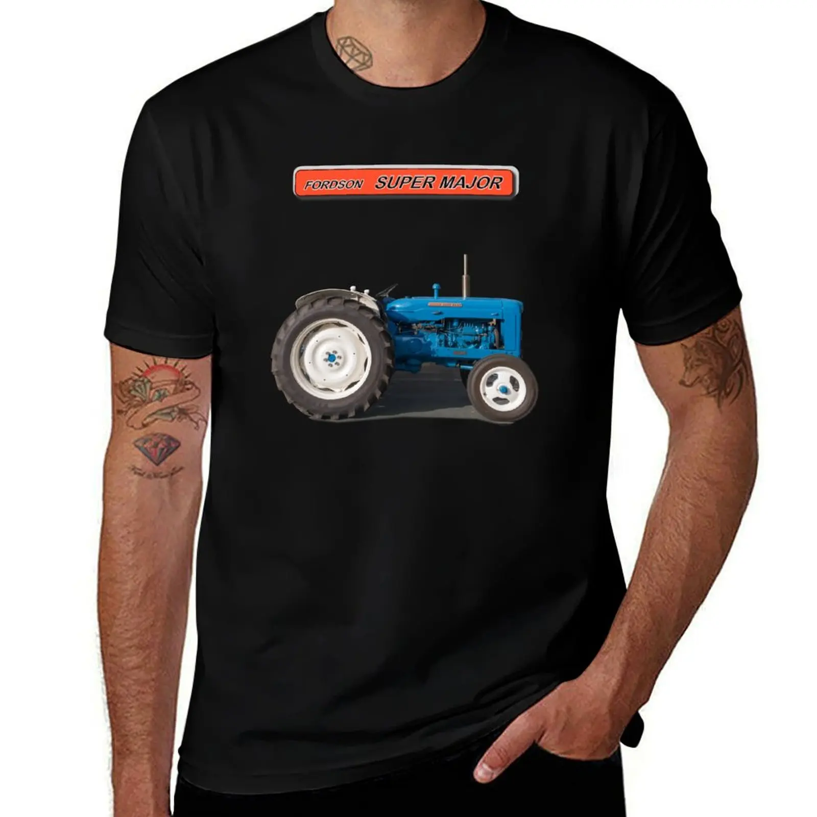 Blue tractor T-Shirt Trendy Print Short Sleeve T-Shirt