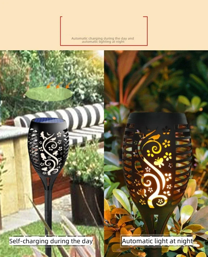   Waterproof Garden Decor Landscape Solar Torch Light with Flickering Flame Light  Lawn Lamp Path Outdoor Light