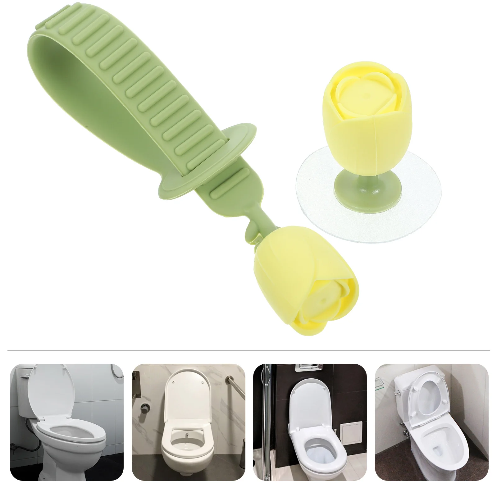 

1 Set Silicone Toilet Seat Lifter Durable Reusable Flower Design Lid Opener Tool Bathroom Hygiene Accessory Portable Toilet