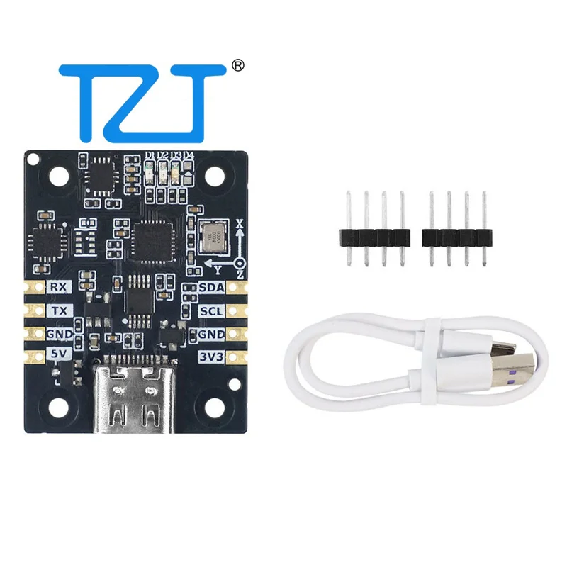 TZT 6-Axis IMU Module High Precision IMU Attitude Sensor Built-in MCU Processor Support AHRS Attitude Calculation for ROS Robot