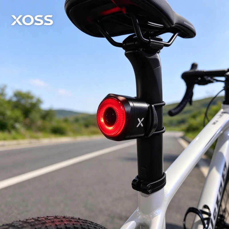 Bicycle Rear Light XOSS XR PRO Smart Brake Sensor Team Synchronized Flashing IPX6 Waterproof Type-C Charge For Outdoor Sports