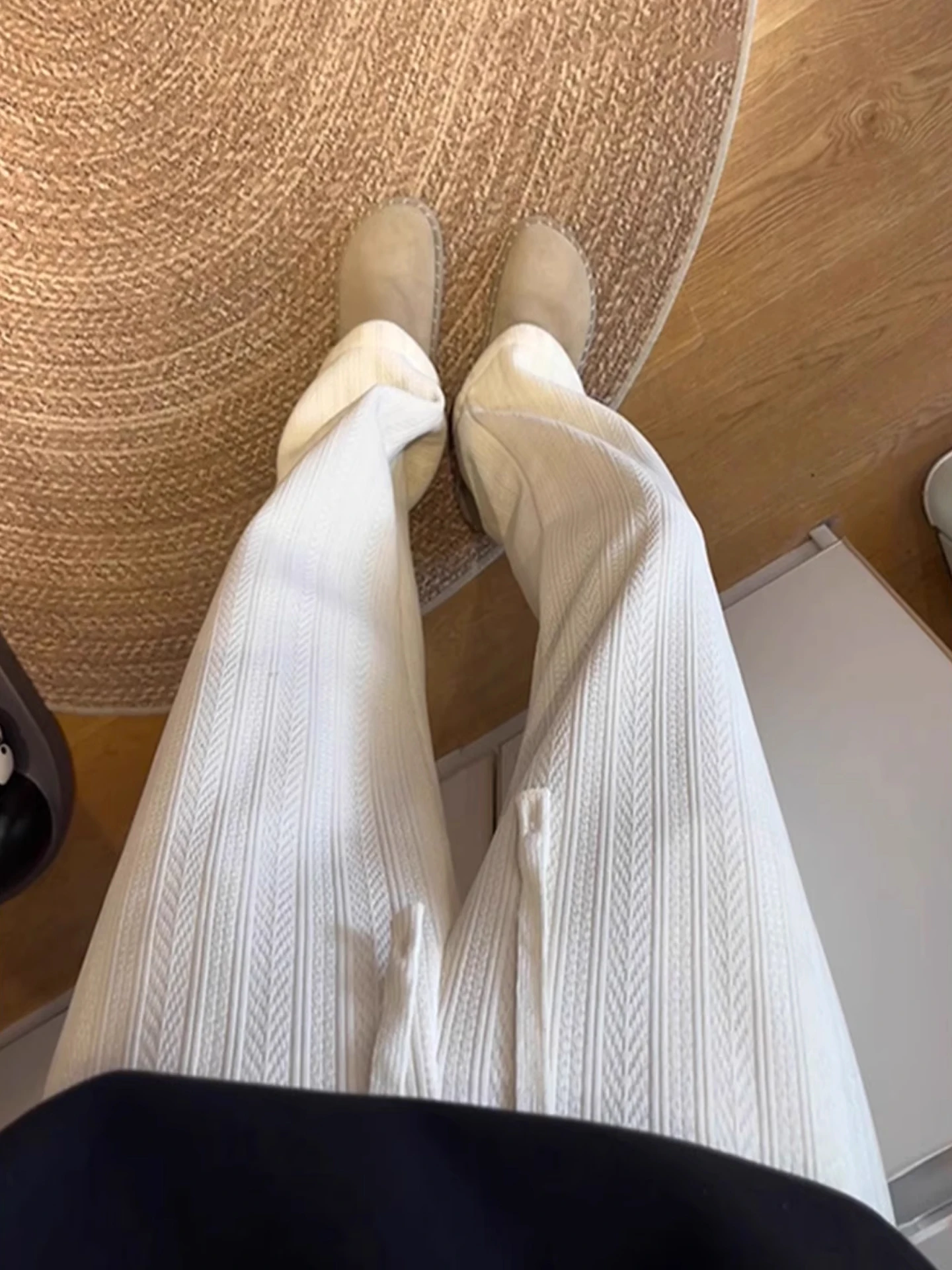 

Женские трикотажные брюки Laid-ba Sle Fce с подкладкой, прямые, свободного кроя, осенне-зимние, широкие, комфортные, мягкие