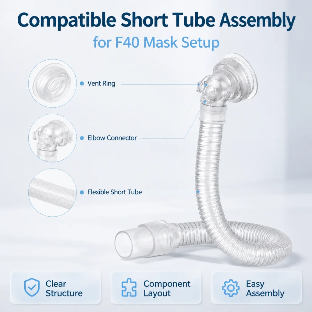 Compatible Replacement Rotating Hose for Airfit F40 CPAP Mask, Sleep Apnea Breathing Machine Accessories - view 3