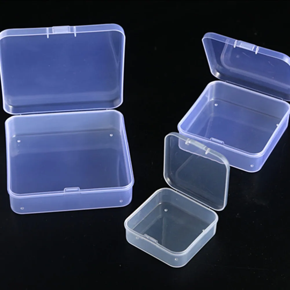 

5Pcs Small Rectangle Clear Plastic Jewelry Storage Case Container Packaging Box For Earrings Rings Beads Collecting Small Items