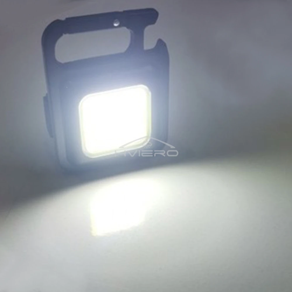 Outdoor Lighting Camping COB Work Light Flashlamp Mini Flashlight Keychain Carry LED Waterproof USB Charge Convenient Emergency