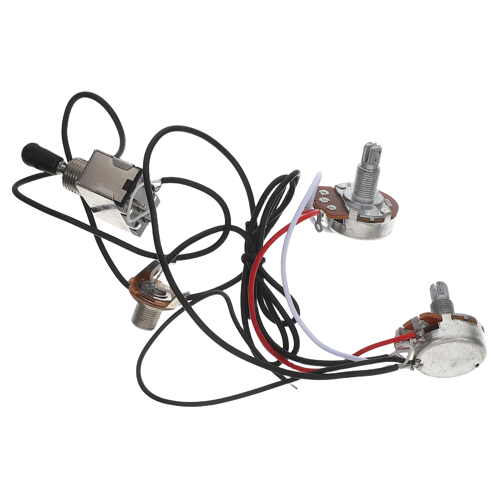 

4Pcs St Electric Guitar Wiring Harness Kit 1T1V Large Electronics 3-Way Toggle Switch Chrome Black Cap Guitar Control Panel