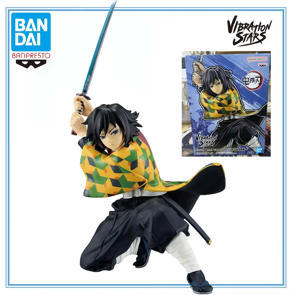 In Stock Bandai BANPRESTO Demon Slayer Vibration Stars Tomioka Giyuu Desktop Cute Doll Anime Figures Toys Model PVC Collectible