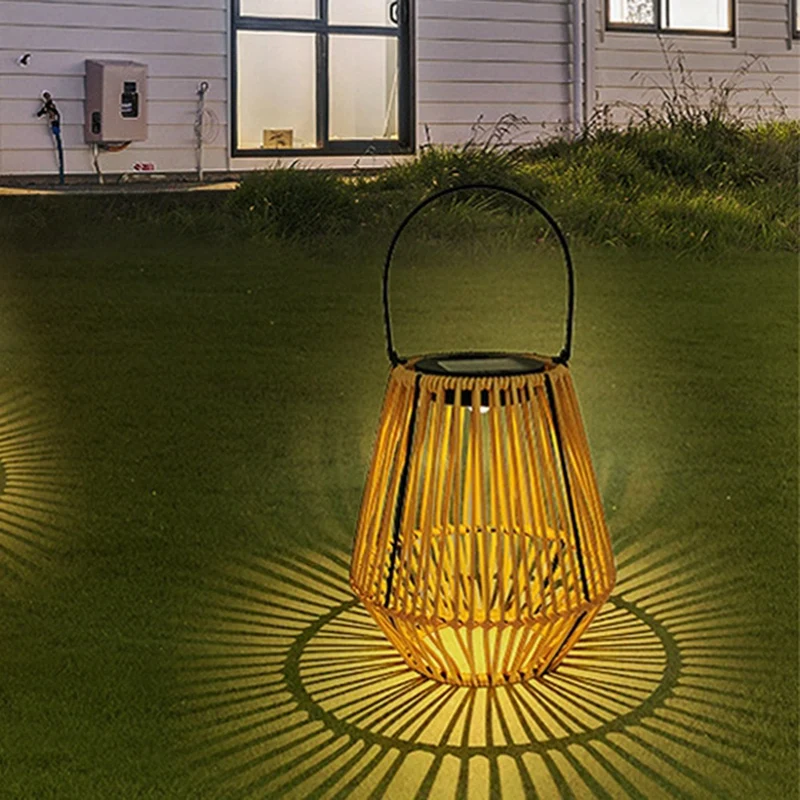 Solar Rattan Garden Lights Outdoor Camping Home Courtyard Garden Pavilion Restaurant Led Garden Lights