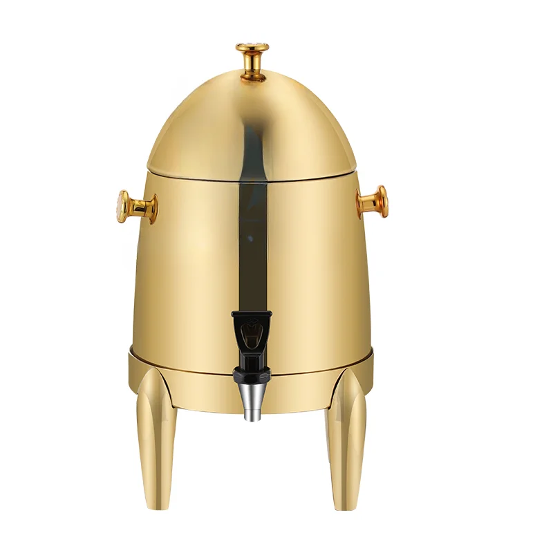 High Quality 12 liters Stainless Steel Gold Plating Coffee Urn 3 Gallon luxury Chafer Urn