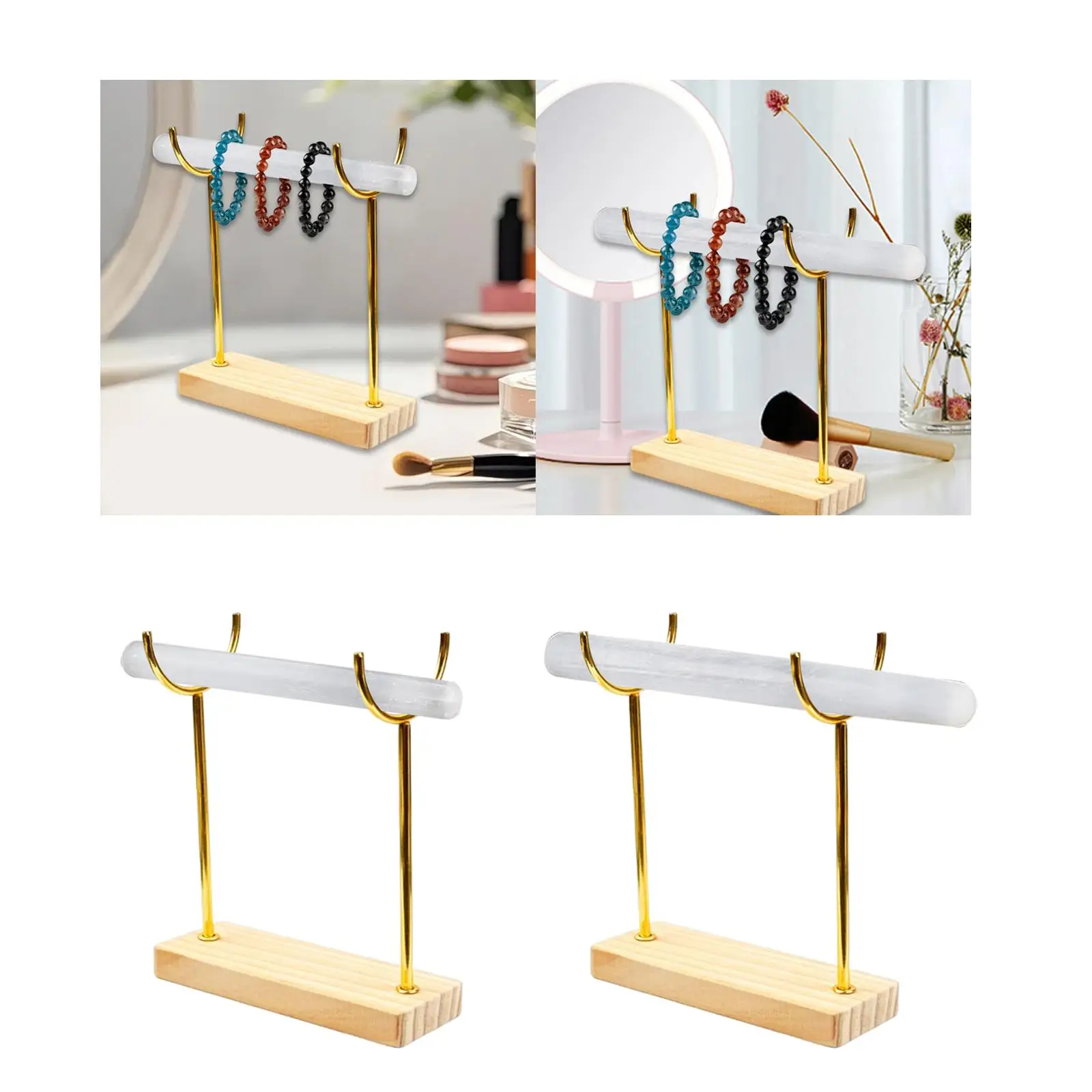 

Bracelet Holder Display with Wooden Base Bracelet Display Stand Jewelry Holder Organizer for Bangles Necklace Scrunchie Vendor