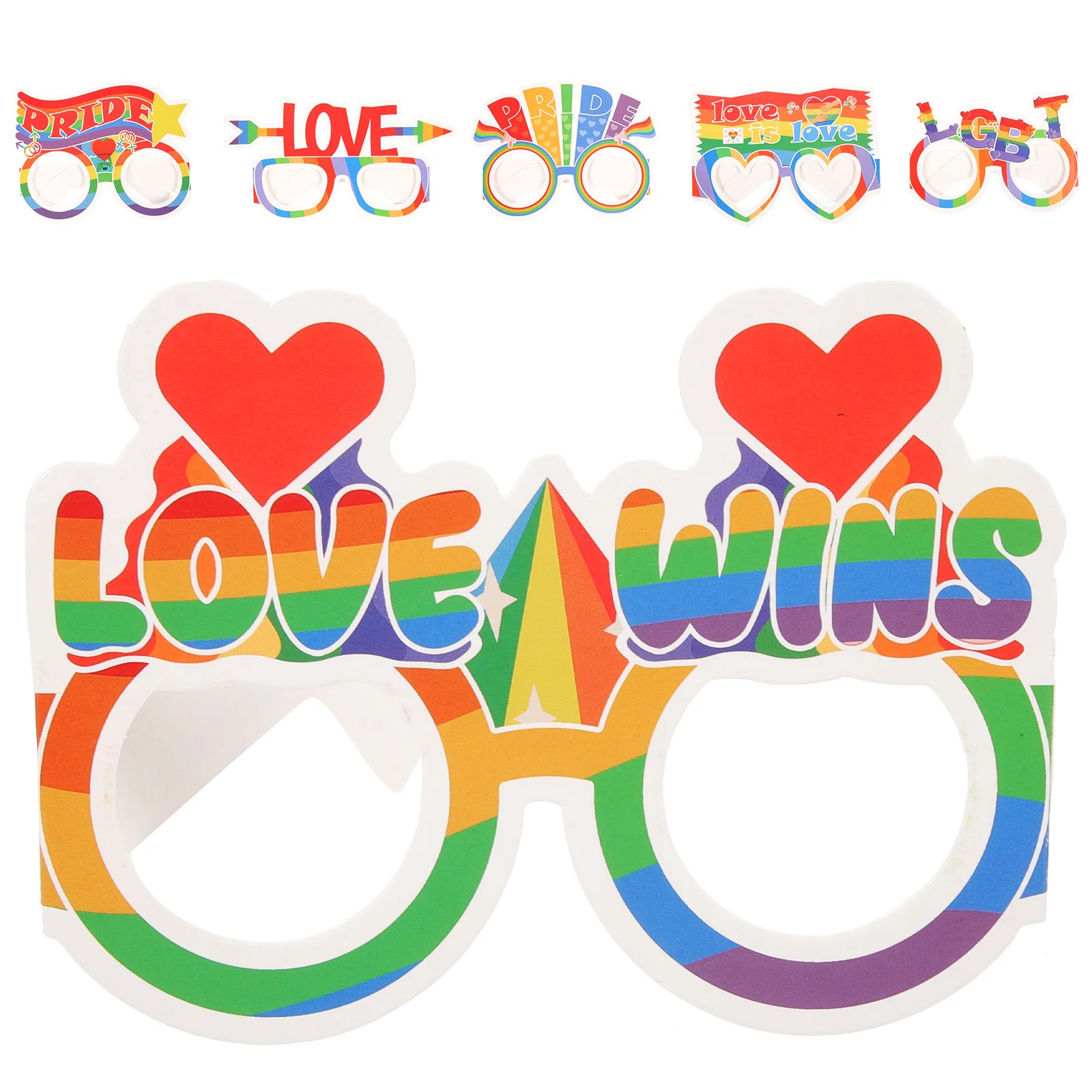 

6 Pcs Photo Props Birthday Party Eyeglasses Decoration Reusable Sturdy Pride Month Themed Carnival Night