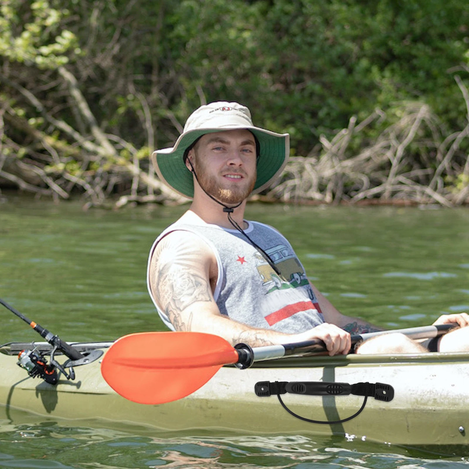 

4Pcs PVC Plastic Kayak Side Carry Handle Canoe Boat Accessories Ergonomic Design Bungee Cord Durable Waterproof Easy Install