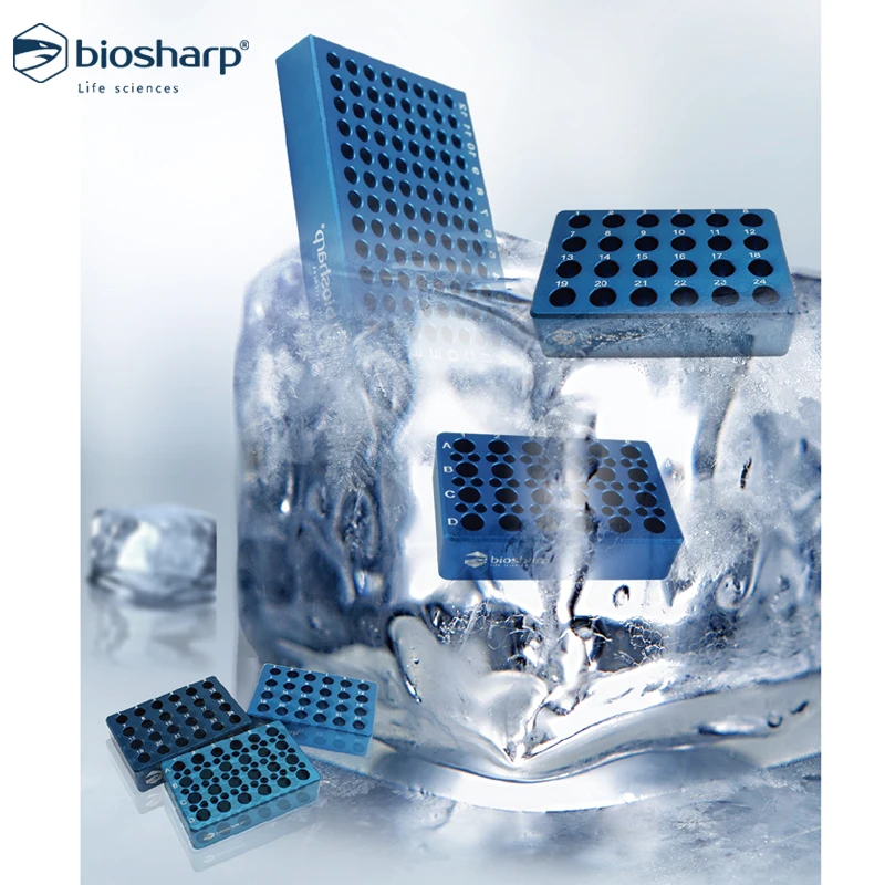 

Biosharp Low Temperature Metal Ice Box Laboratory PCR Centrifuge Tube Rack Pre-cooled Metal Plate 0.2ml/1.5ml/2.0ml/