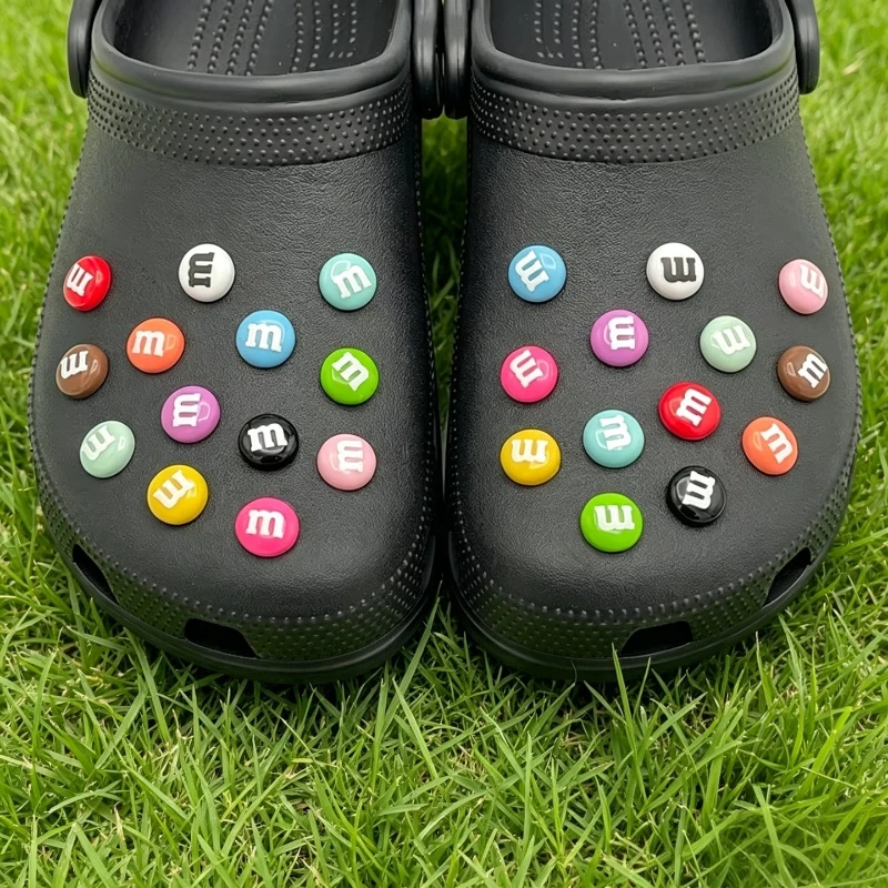 Cute Letter Print Candy Shape Resin Shoe Charms DIY Decor Fit Clog Shoes Hole Bag Children Daily Birthday Small Gifts